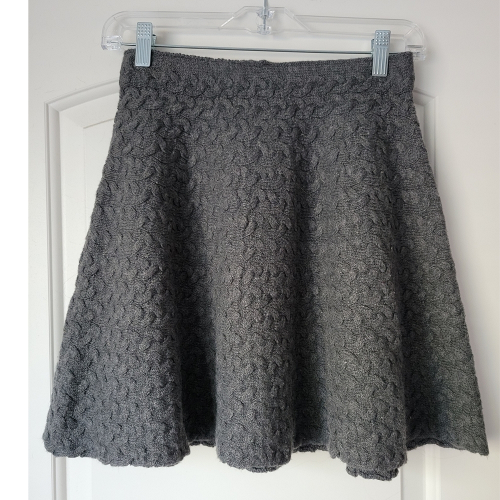 ANGL Gray Knit Skater Skirt